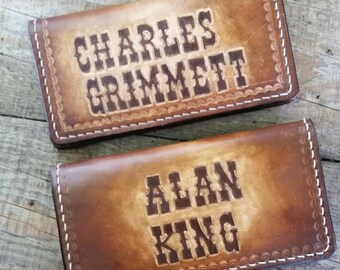 Men's leather long wallet/checkbook cover