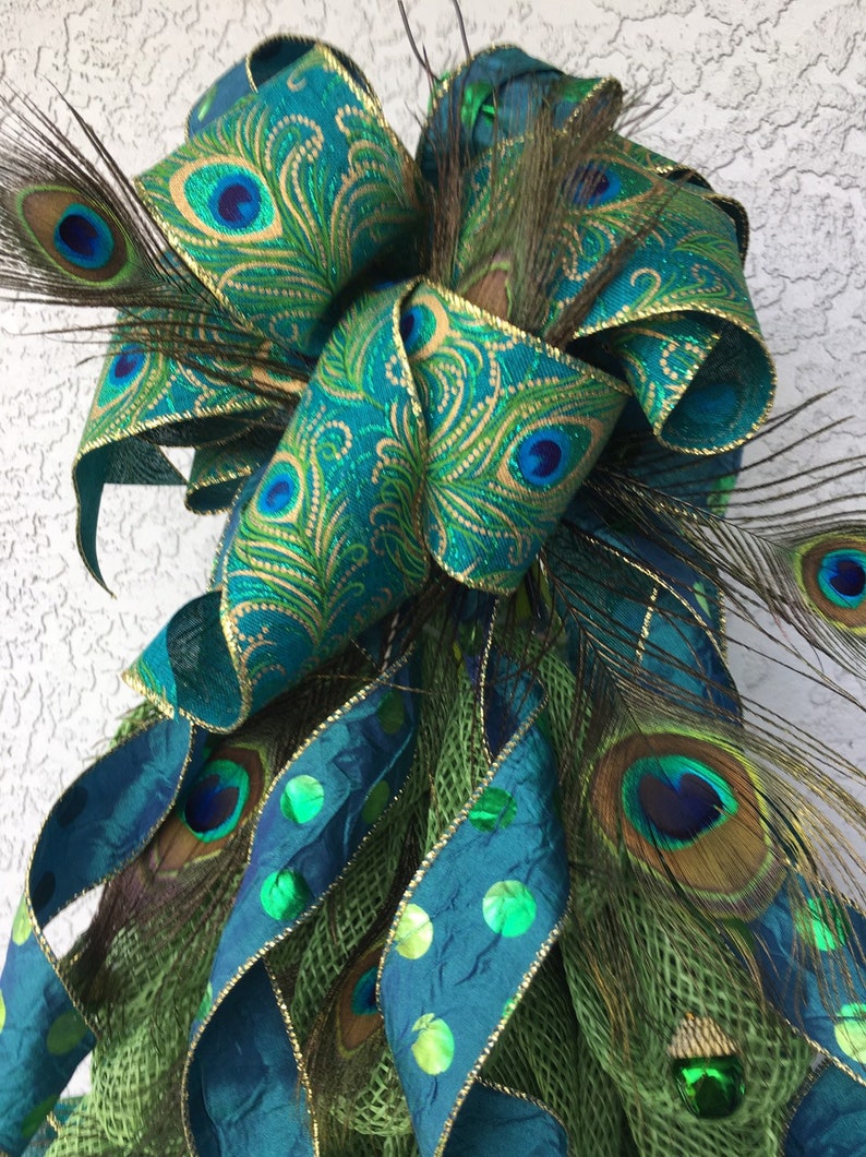 Peacock Christmas Tree with Natural Peacock Feathers and Etsy