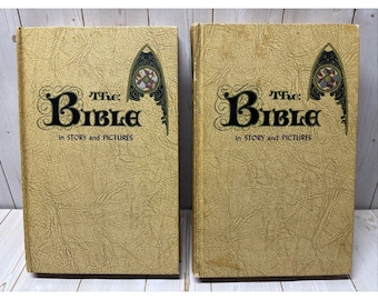 Vtg 1956 The Bible In Story Pictures New Old Testaments Kids Christian READ DESCRIPTION