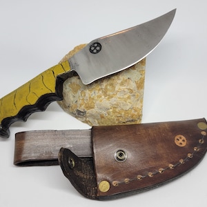 Ostrich Leather Handle Knife--Hand Forged in the USA