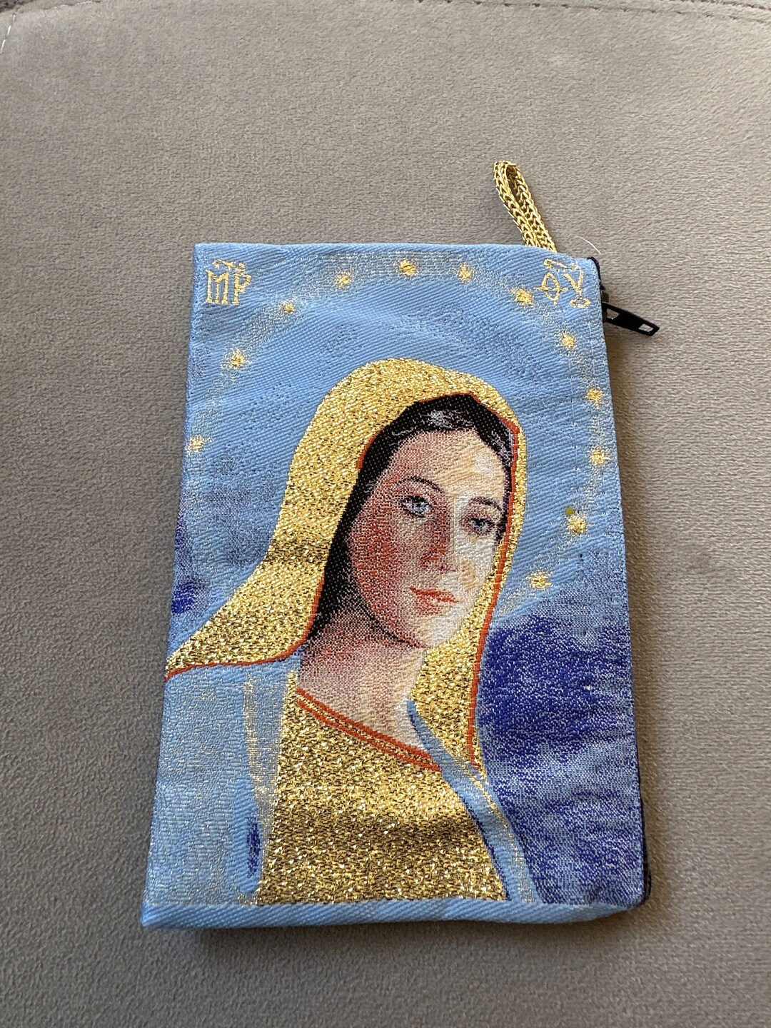【美品】888Ｈｚ Jesus Christ ゴールド マドモアゼル・愛 巾着付 Come Follow Me by Gabriel Heaton Jesus Christ in white robe