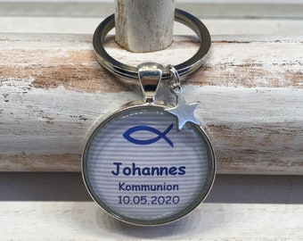 Schlüsselanhänger "Kommunionkind" für Jungen personalisiert