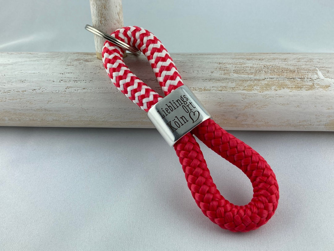 Keychain Made of Sailing Rope With Silverplated Intermediate Etsy