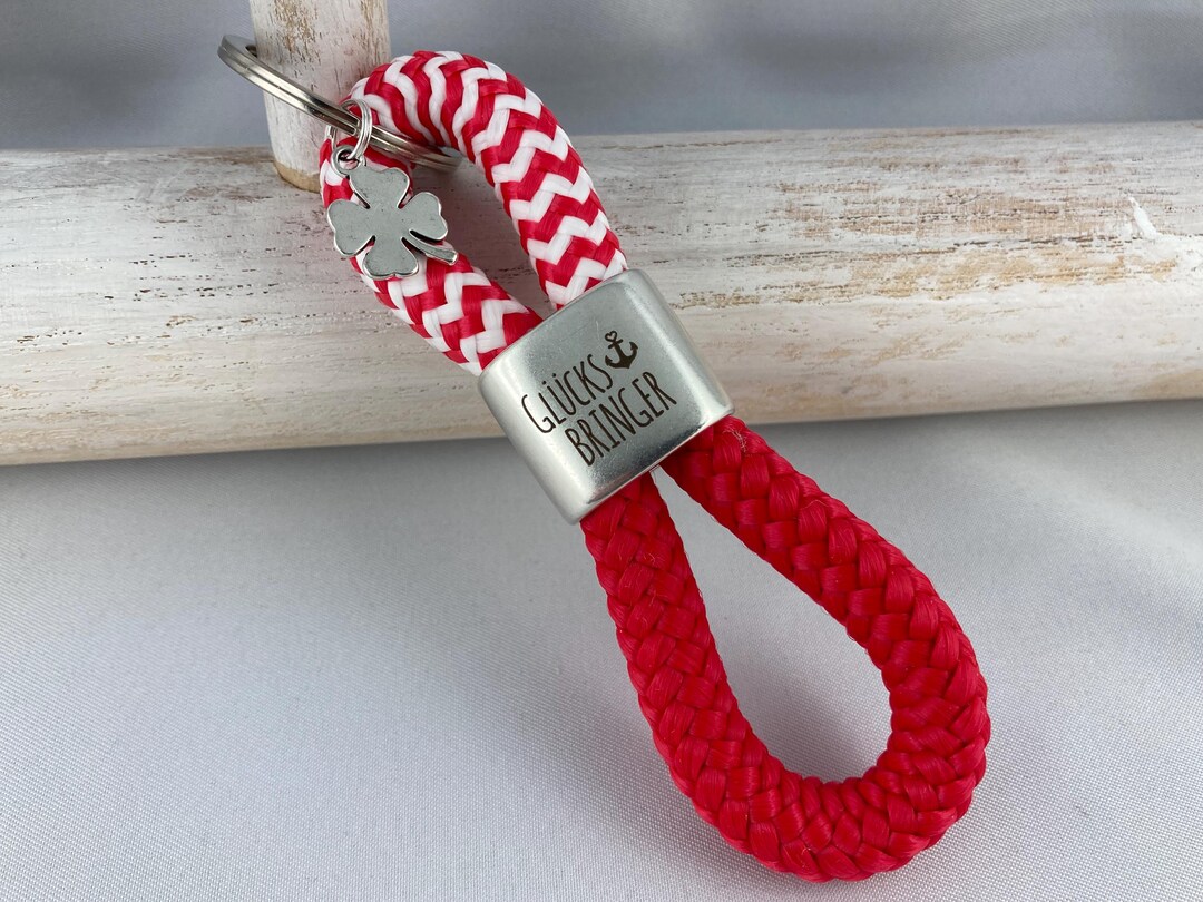 Keyring Made of Sailing Rope With Silver-plated Intermediate Piece With ...