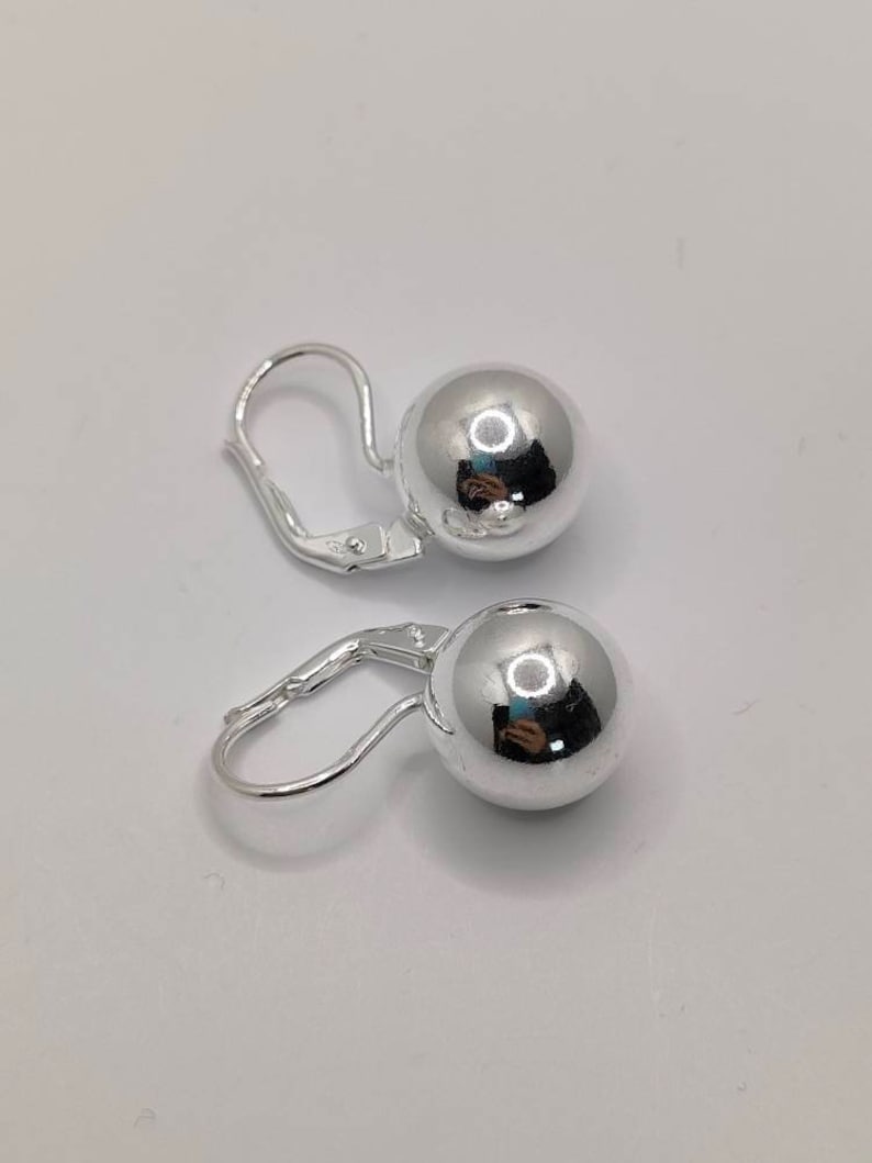 Boucles d'oreilles dormeuse en argent massif 925 boules neuf Thanina bijoux image 8