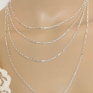 925 silver chain rectangular mesh 40/45/50/60cm