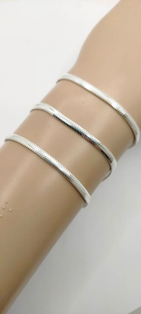 Bracelet En Argent 925 Maille Serpent - Longueur 18 Cm, Marque Thanina, Neuf Avec étiquettes, Pour Femme
