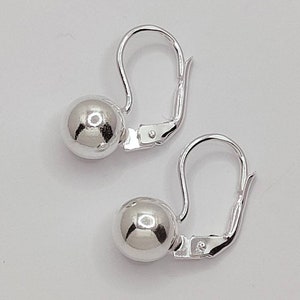 Boucles d'oreilles dormeuse en argent massif 925 boules neuf Thanina bijoux image 3