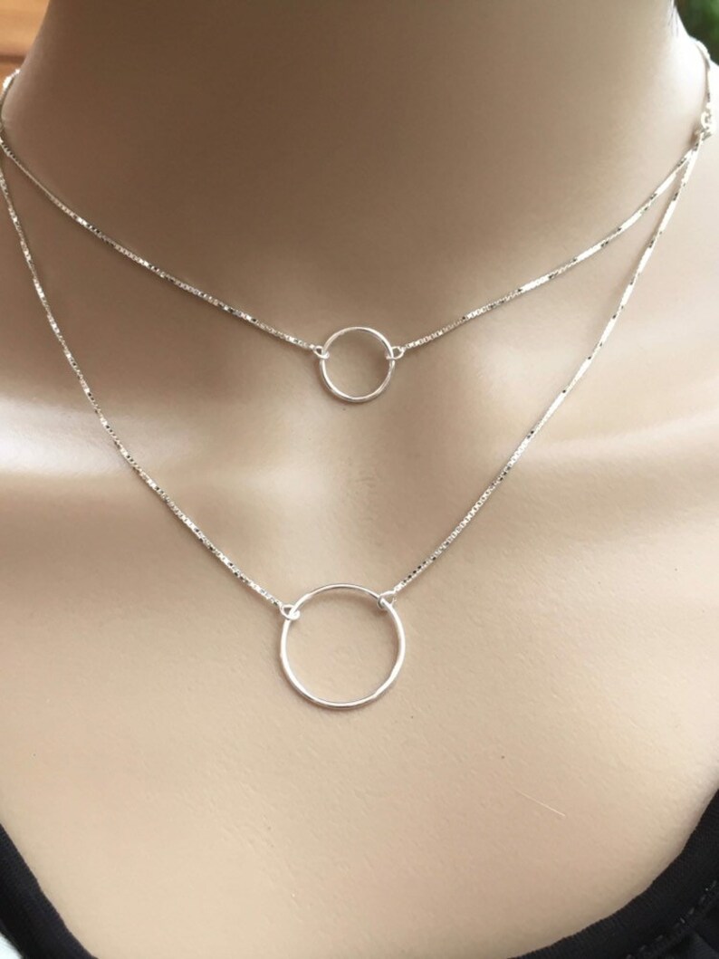 Collier femme fille en argent 925 plusieurs rangs pendentif | Etsy