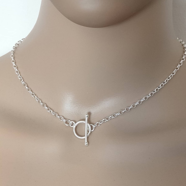 Collier féminin en argent massif maille jaseron fermoir à levier " thanina bijoux "