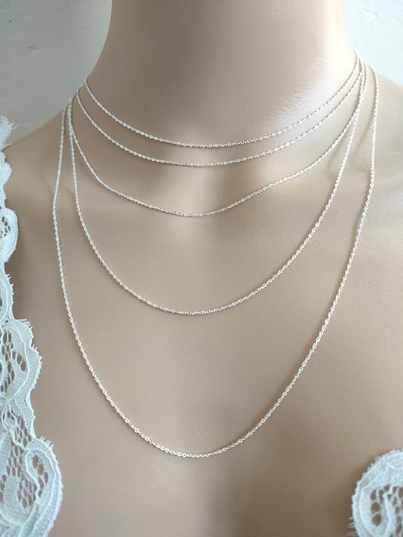 Collier 3 Chaînes En Argent Massif - Longueur 42 Cm - Occasion - Poinçonné