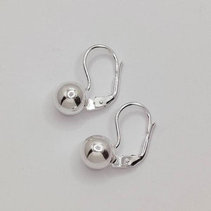 Boucles d'oreilles dormeuse en argent massif 925 boules neuf Thanina bijoux image 4