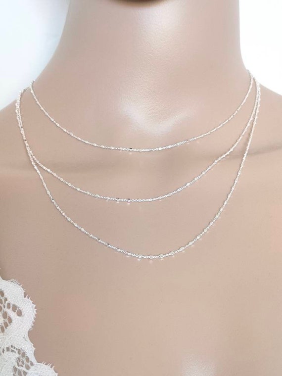 Chaîne En Argent Massif 925/1000 Maille Forçat 50 Cm - Neuf Jamais Portée