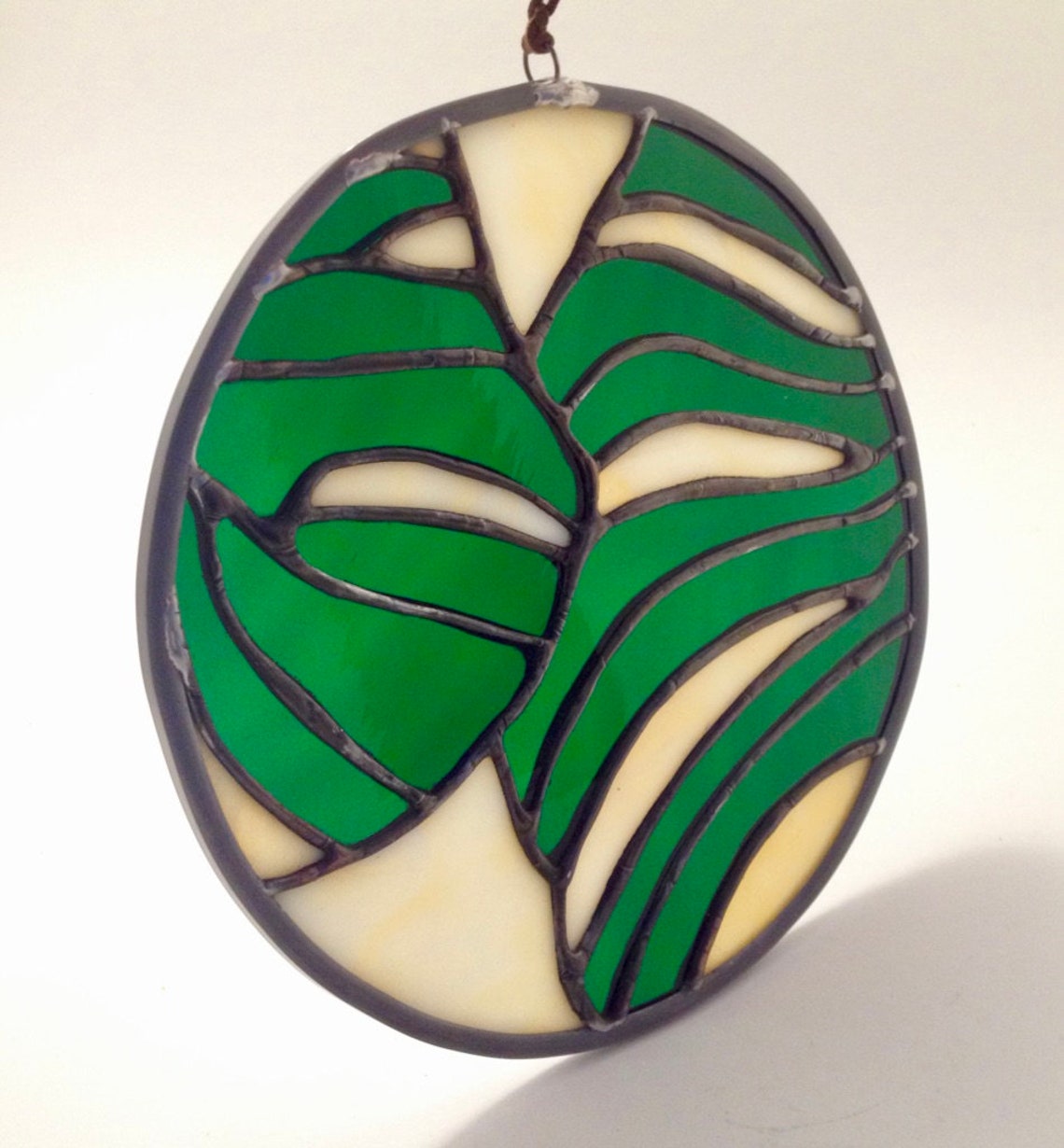 Tropical Jungle Leaf Stained Glass Suncatcher / Wallhanging Etsy
