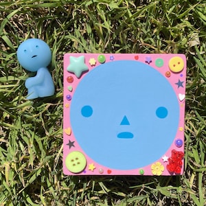 Blue Smiski Inspired Trinket Painting