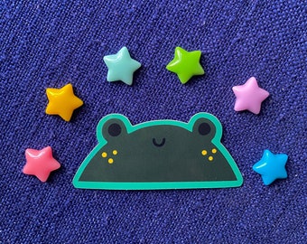 Smiling Frog Glossy Sticker