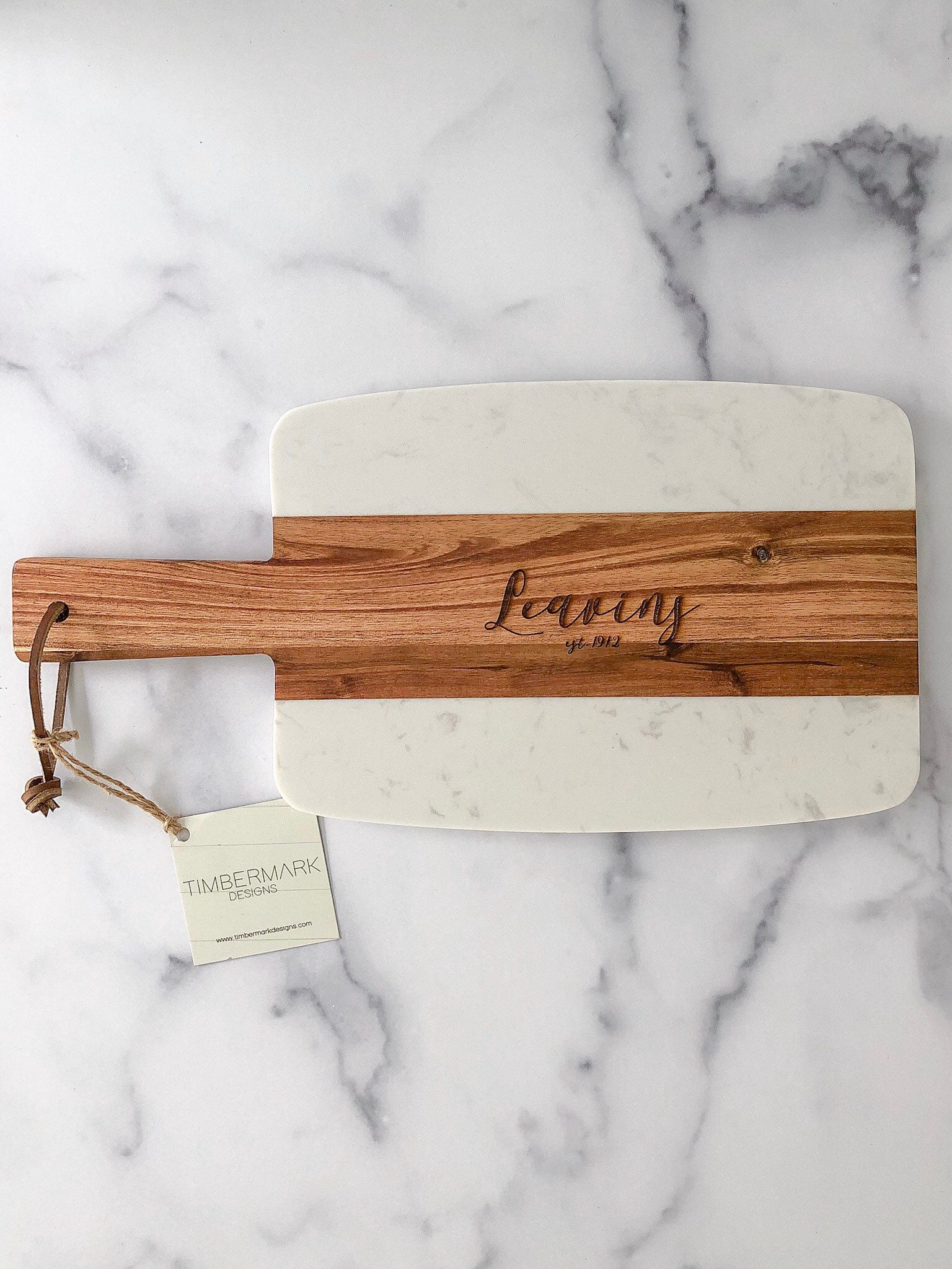 Personalized Marble and Acacia Cheese Board - Wedding Gift - Housewar…