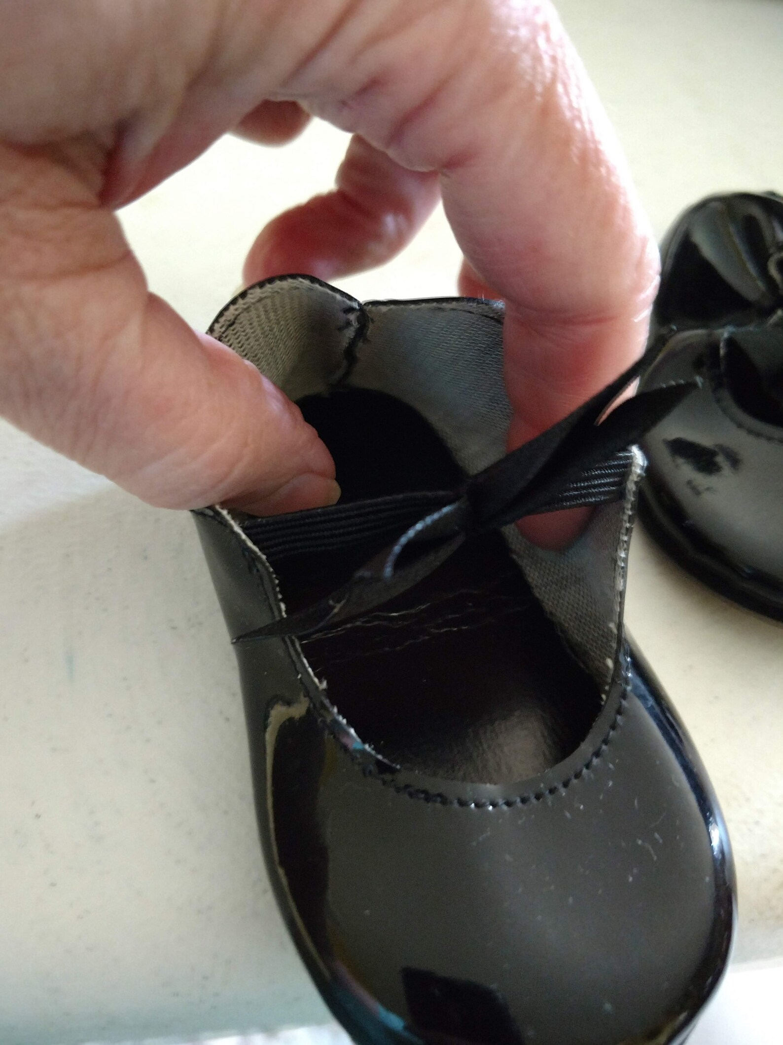 Vintage Black Patent Leather Doll Shoes Etsy