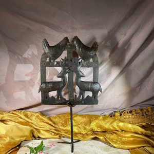 Antique censer, incense burner, candle holder, oil lamp, perfume dispenser (?) in wrought iron from the 1950s