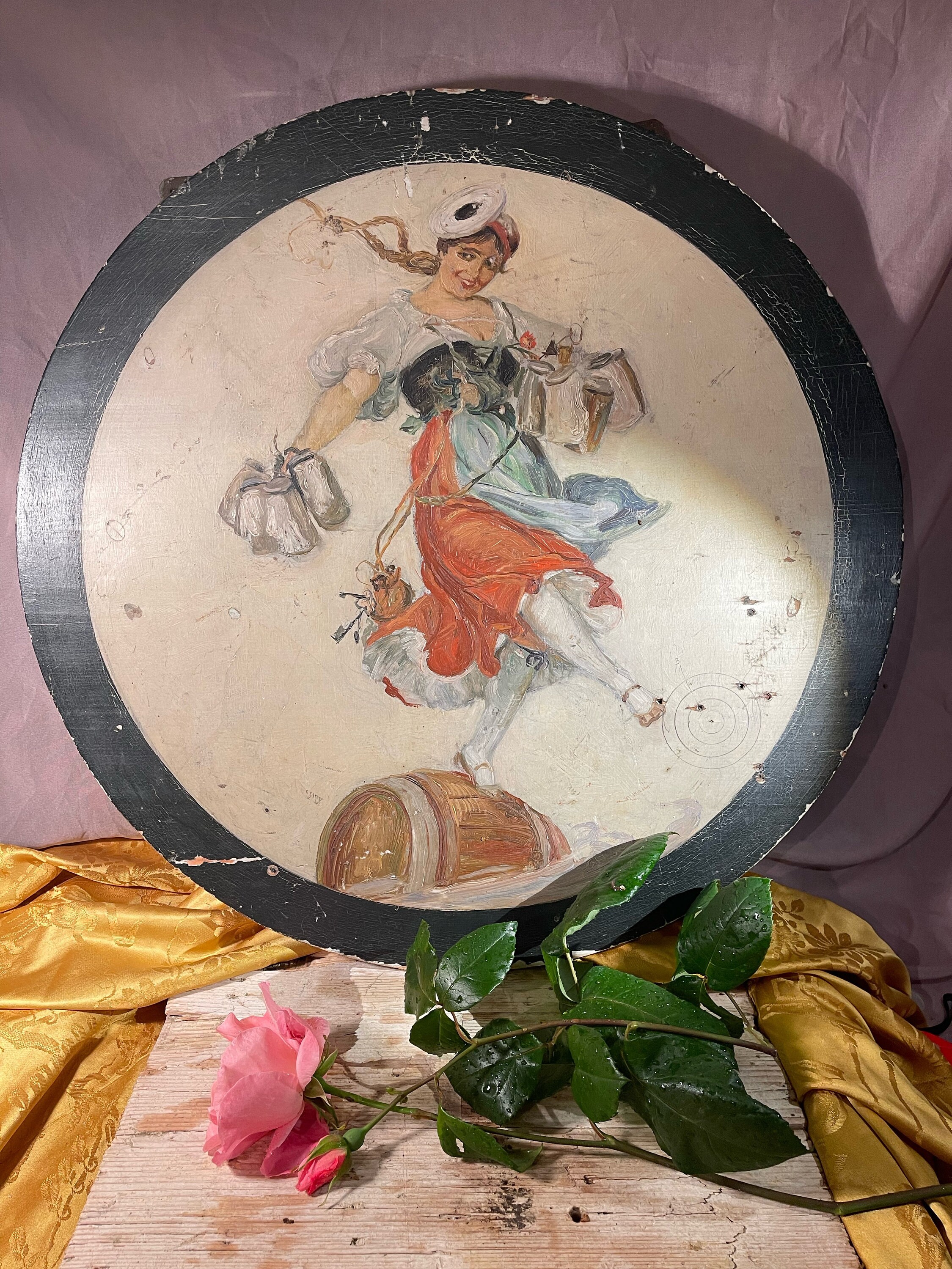 Ancient Rare Advertising Sign Painted in Oil. Ancient Target. - Etsy