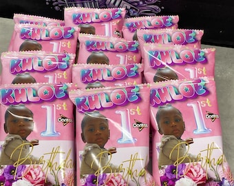 Personalized Party Treats | Chip Bags, Juice Pouches, Candy Wrappers, Water Bottles | Birthday, Baby Shower, Prom Favors