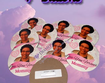 4 Inch Memorial Buttons Value Pack | Funeral Photo Buttons | Celebration of Life Pins | Custom Obituary Buttons | Affordable Keepsakes
