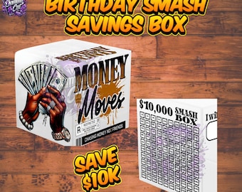 Birthday Smash Box Savings | Break Open Birthday Money Box | Cash Challenge Gift