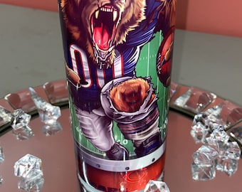 20oz Chicago Bears-beker | Roestvrijstalen geïsoleerde beker | Voetbalcadeau beren | Hete en koude reismok