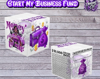 New Business Savings Smash Box | Startup Money Challenge Box | Smash to Open Business Fund