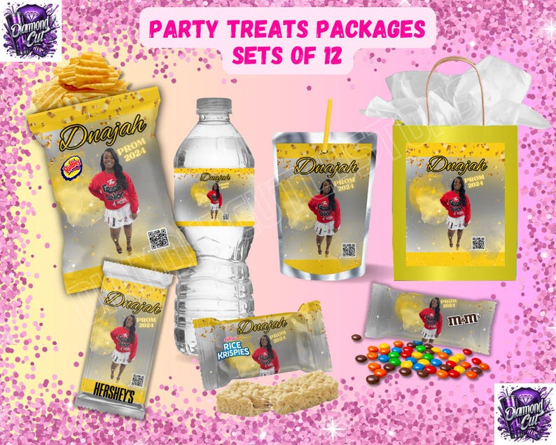 Prom Sweet Package Personalized Party Treats | Chip Bags, Juice Pouches, Candy Wrappers ...