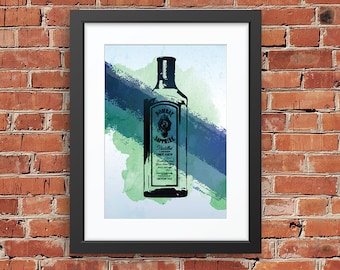 Bombay Bottle Wall Art, Digital download