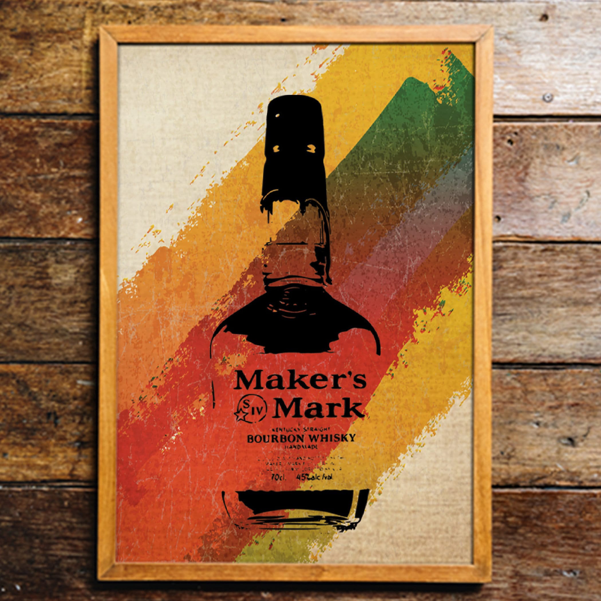 Maker's Mark Liquor Bottle Art Descarga digital Etsy España