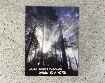 100 "Hope Shines Through When You Vote" Postcards to Voters