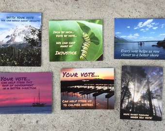 60 Nature Postcards to Voters - 10 each of 6 different designs