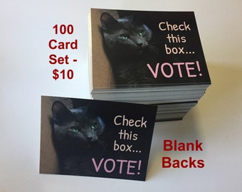 100 Check This Box Voter Cat Postcards