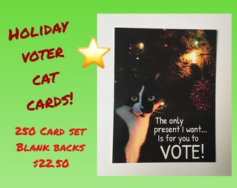 250 Holiday Voter Cat Postcards