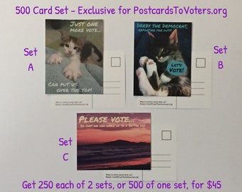 Exclusive 500-card set for PostcardsToVoters.Org folks - With printed tagline on the back!