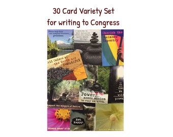 30 Postcards to Congress and Corporations - 3 each of 10 designs