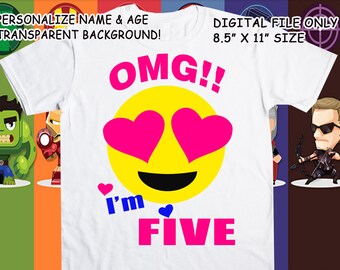 Emoji Printable Iron On Transfer - Custom Personalized T-Shirt Decal Design - Digital File - Personalize