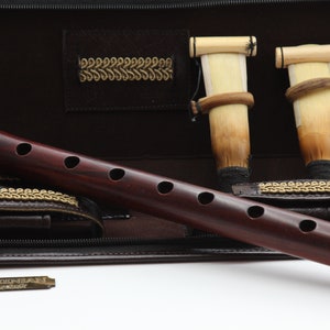 Armenian Professional Duduk, handmade apricot wood  from Armenia two reeds, leather case, pro duduk A,oboe flute BALABAN Woodwind Instrument