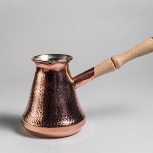Copper Coffee Pot Maker, Jazzve, Cezve Ibrik, Armenia Jezve Jazve wooden handle ARMENIAN coffee maker, handmade, turka, personalized image 5