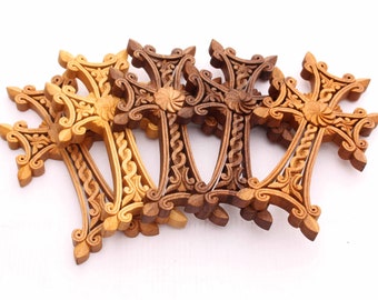 Cross wooden wall decor Hand Made walnut Wood ARMENIA souvenir Christian crosefix carving engraved