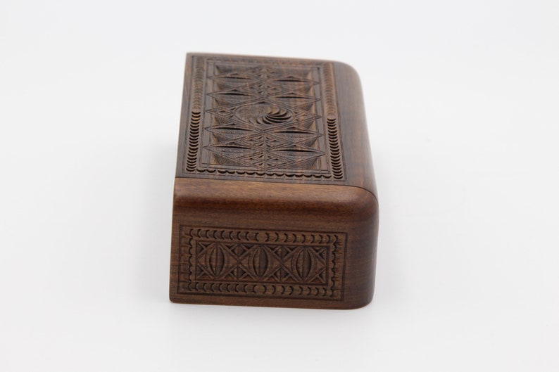 Nice Jewelry box for gift carved woodcarving handmade jewelry box with ornaments gift for women for girl Armenian master walnut wood