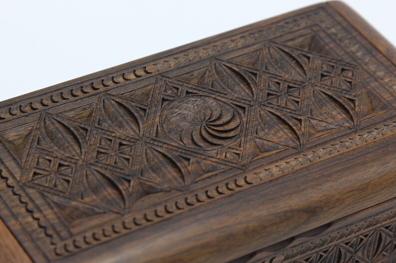 Nice Jewelry box for gift carved woodcarving handmade jewelry box with ornaments gift for women for girl Armenian master walnut wood