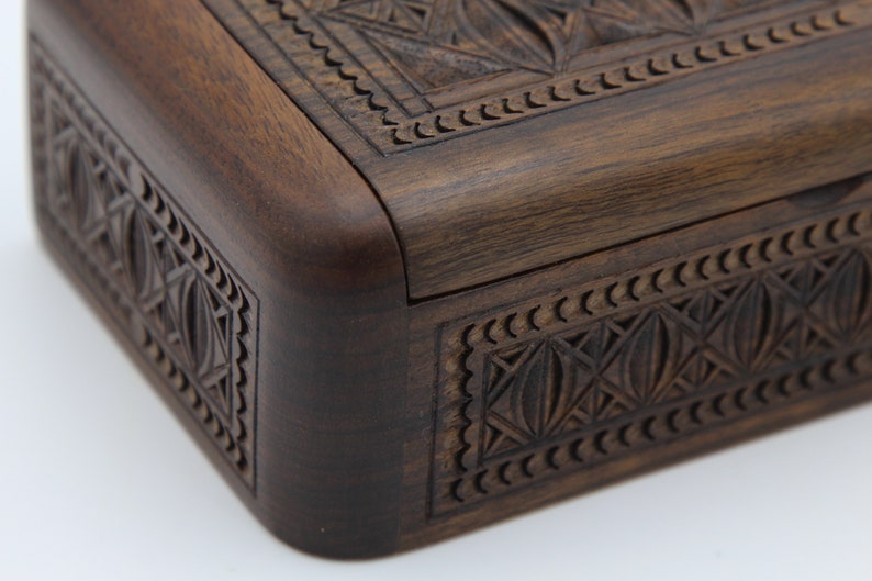 Nice Jewelry box for gift carved woodcarving handmade jewelry box with ornaments gift for women for girl Armenian master walnut wood
