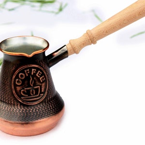 Coffee Pot Maker Copper Jazzve Turkish Cezve Ibrik Armenia Jezve Jazve wooden handle, ARMENIAN culture coffee maker, handmade, gift, turka