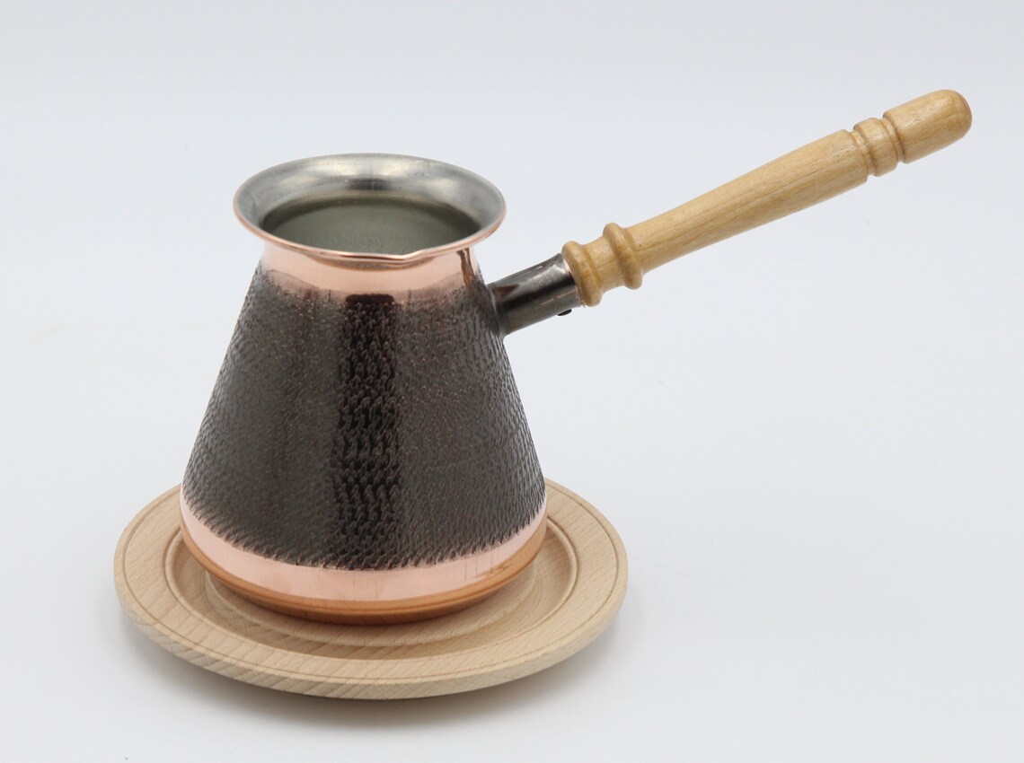 4 Cups 13 Oz Copper Turka Turkish Coffee Pot Maker Cezve Ibrik Etsy
