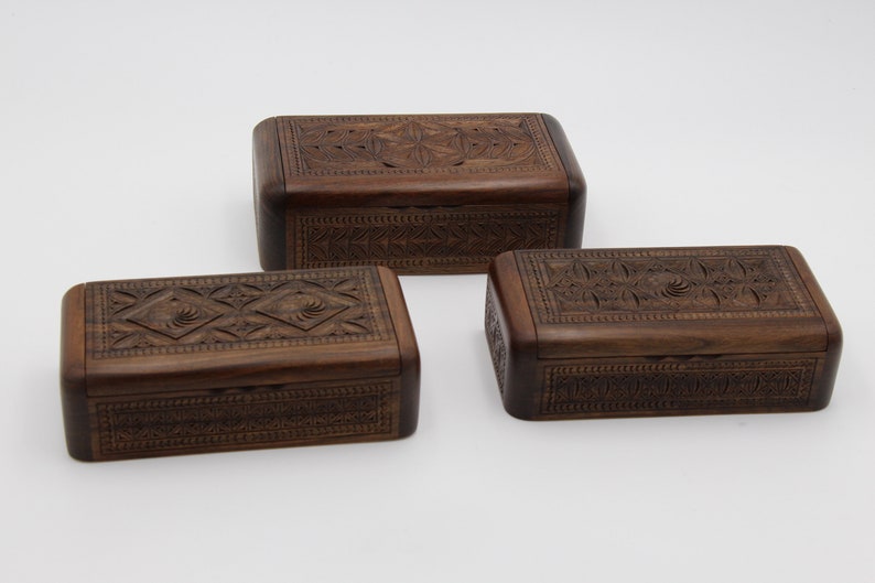 Nice Jewelry box for gift carved woodcarving handmade jewelry box with ornaments gift for women for girl Armenian master walnut wood