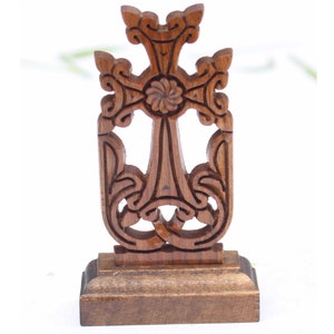 GOOD DEAL!!!!! Cross wooden KHACHKAR cross for table, desk engraved cross!!!!!!!!!!!!