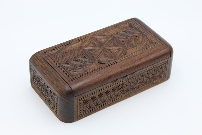 Nice Jewelry box for gift carved woodcarving handmade jewelry box with ornaments gift for women for girl Armenian master walnut wood